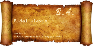 Budai Alexia névjegykártya